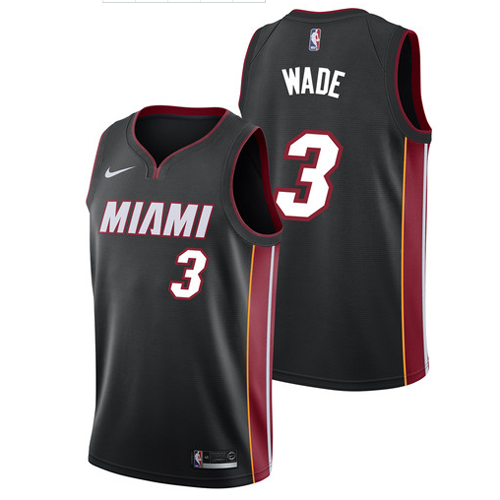 Maillot Miami Heat Wade Ciudad 2017-18 Noir